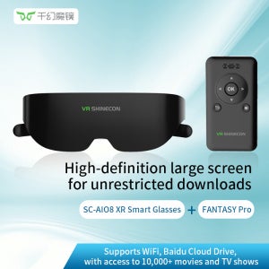 VR Shineccon SC-AI08 Pro XR 스마트 안경 올인원 3D 안경 700 °   근시 조정 기능이 있는 1000인치 스크린으로 게임 플레이 및 TV 시청 가능