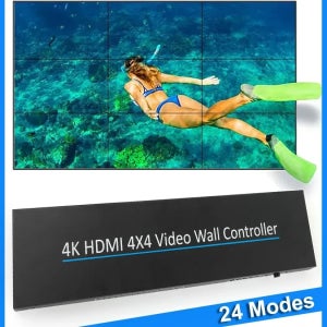 4K HDMI 비디오 월 컨트롤러 4x4 TV 월 프로세서 비디오 스플라이서 2x2 2x3 3x3 6x2 2x6 2x7 3x4 4x3 16채널 멀티스크린 스플라이서