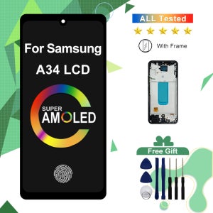 고품질 6.6인치 OLED 삼성 갤럭시 A34 LCD SM-A346E SM-A346B SM-A346B/DS 디스플레이 터치 스크린 디지타이저 교체 부품