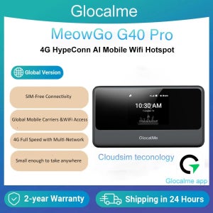 글로컬미 미어고 G40Pro 4.5G 클라우드심 휴대용 와이파이 핫스팟 200개국 이상에서 사용 가능 업그레이드된 4G+ 모바일 핫스팟 390Mbps