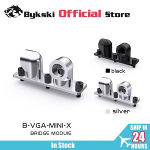 BYKSKI G1/4’ 듀얼 90도 회전 브리지 모듈은 360도 회전하여 수냉 액세서리 피팅 B-VGA-MINI-X에 적응합니다.