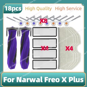 Narwal Freo X Plus 부품과 호환 메인 사이드 브러시 커버 Hepa 필터 액세서리 교체