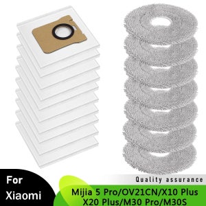 샤오미 5 프로/OV21CN/X10 플러스/X20 플러스/M30S/M30 프로용 걸레 천 먼지 봉투 교체 로봇 진공 청소기 부품