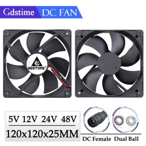 Gdstime 120MM 팬 24V 12V 5V 쿨러 120MM * 25MM 컴퓨터 PC 케이스 냉각 팬 노트북 GPU CPU 캐비닛 냉각 용 12CM USB 팬
