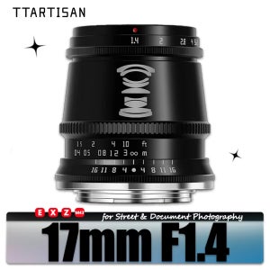 TTARTISAN APS-C 17mm F1.4 대구경 광각 카메라 렌즈, E X M43 마운트로 여행, 인문학 사진 촬영에 적합