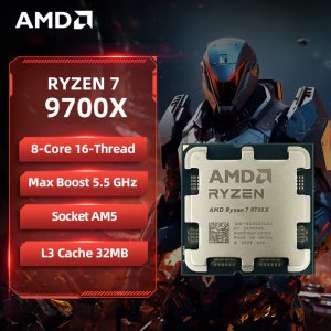 AMD Ryzen 7 9700X AMD R7 9700X CPU 8코어 16스레드 5.5GHz 언락 데스크탑 프로세서 소켓 AM5 게이밍 CPU (패키지 미포함)