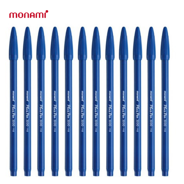 모나미 프러스펜 3000 청색 1타 12p 수성펜 사인펜  10개  청색(12개)