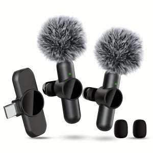 HITOZON 무선 라발리에 마이크 -C, 플러그 앤 플레이 원터치 녹음, 노이즈 캔슬링 전방향 마이크, 스마트폰/태블릿/노트북용, 스트리밍, 팟캐스트, 인터뷰, 블로그용 휴대용