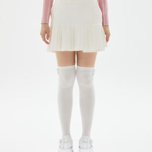 [팬텀] 여성 밑단 변형 플리츠 큐롯 스커트 221C3PC363_WH