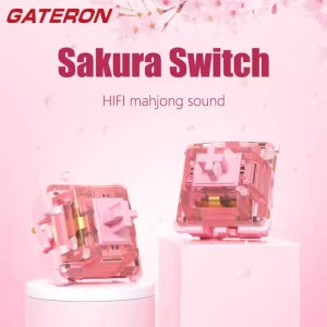 게이트론 사쿠라 리니어 스위치 HIFI 사운드 40g 프리루브드 5핀 스위치 (게이밍, 사무용, 커스텀 기계식 키보드용) POM PA66