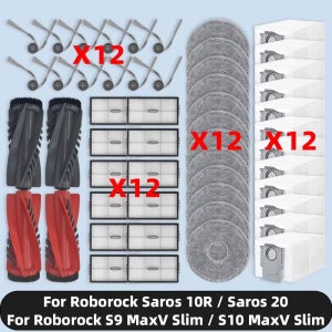 호환 ( Roborock Saros 10R / Saros 20 / S9 MaxV Slim / S10 MaxV Slim ) 교체 부품 액세서리 메인 사이드 브러시 필터 걸레 패드 먼