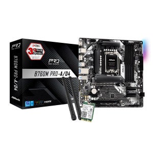 ASRock B760M Pro-A/D4 + WiFi7 모듈 패키지 디앤디컴