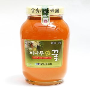 [설악산허니팜] 피나무꿀 2.4kg 피나무꽃에서만 얻은 탄소비 -23.5이하 꽃꿀100%