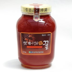 [설악산허니팜] 헛개야생화꿀 2.4kg 다양한 야생의 꽃과 헛개나무꽃에서만 얻은 탄소비 -23.5이하 꽃꿀100%