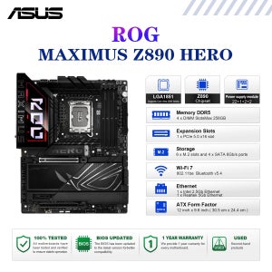 ASUS ROG MAXIMUS Z890 HERO 마더보드 소켓 LGA1851 CPU DDR5 9200+MT/s (OC) 메모리 칩셋 Z890 ATX 메인보드