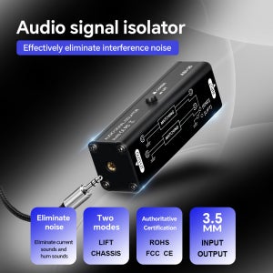 전문 Hum Eliminator 오디오 신호 절연체 잡음 필터 뮤지컬 휴대용 3.5MM AUX 접지 루프 절연체 액세서리