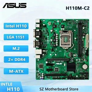 Asus H110M-C2 마더보드 LGA 1151 인텔 H110 DDR4 32G 지원 I3-6100 I3-7300 I5-6500T I5-7600 CPU M.2 마이크로 ATX