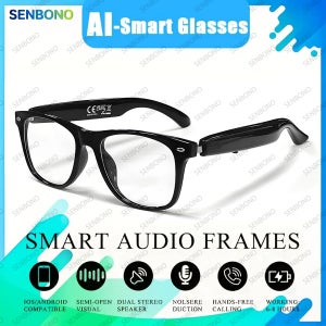 SENBONO 남녀공용 뉴 스마트 안경 블루투스 통화 AI 번역 음악 제어 볼륨 조절 선글라스 블루라이트 차단