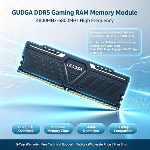 GUDGA DDR5 데스크탑 메모리 RAM 8GB 16GB 32GB 4800MHz 5600MHz 6400MHz DIMM 알루미늄 방열판 포함 데스크탑 컴퓨터 PC용