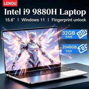 LENOU 신형 15.6’ 울트라 슬림 노트북 인텔 코어 I9-9880H 32GB 램 2TB SSD 1920*1080 윈도우 11 게이밍 사무용 학습용 가정용