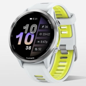 가민 포러너 970 러닝 GPS 스마트워치 화이트스톤/앰프 옐로우, 47mm