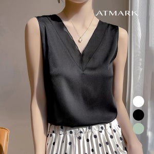 앳마크 ATMARK 글로시브이넥블라우스 AA43BL042G