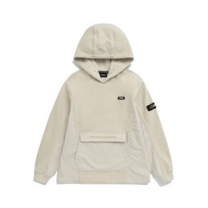 내셔널지오그래픽 키즈 키즈 K233UHD140 우븐 배색 후드티셔츠 IVORY