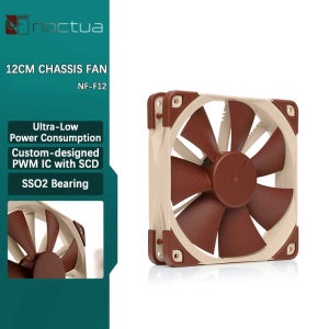 Noctua NF-F12 컴퓨터 케이스 냉각 팬, 데스크탑 케이스 CPU 공기 냉각기 냉각용 120mm PWM 댐핑 조용한 라디에이터