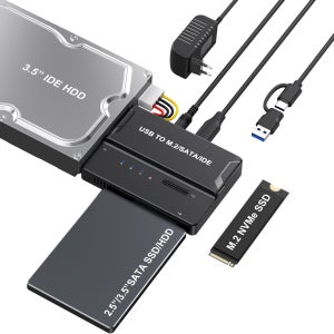 USB3.2 to M.2 NVMe/ 3.5인치 IDE 하드 디스크 어댑터 2.5/3.5인치 HDD SSD 데이터 전송 컨버터 도킹 엔클로저 (노트북/데스크탑용)