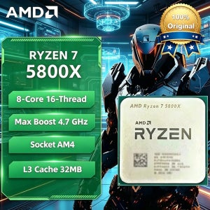 새로운 AMD Ryzen 7 5800X AMD R7 5800X CPU 8코어 16스레드 3.8GHz 언락 데스크탑 프로세서 소켓 AM4 게이밍 CPU (패키지 미포함)
