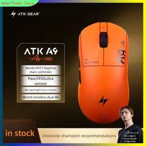 ATK A9 에어 얼티밋 커스텀 무선 게이밍 마우스 블루투스 경량 PAW3950 울트라 센서 듀얼 8K e스포츠 PC FPS 마우스