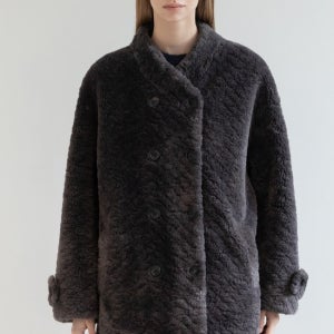 [제이마크뉴욕]Double Button Fur Jacket2color CHARCOAL A5JMOP0122