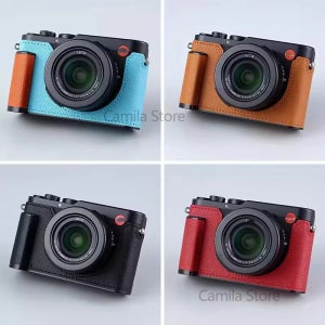 맞춤형 커버 사진 카메라 정품 가죽 소가죽 가방 바디 박스 케이스, Leica D-LUX8 DLUX8 핸드그립 보호 슬리브 박스 베이스