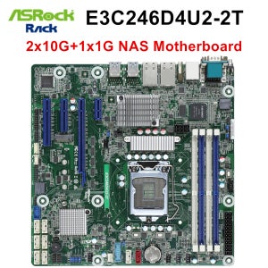 ASRock Rack 8베이 10G NAS 마더보드 E3C246D4U2-2T 인텔 C246 IPMI 2x10G+1x1G NIC 8*SATA 1*M.2 4*DDR4 4*PCIe M-