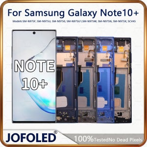 삼성 노트 10 플러스 4G 5G용 AMOLED 디스플레이 터치스크린 노트10+ N975F N976F J LCD S펜 지문인식 지원