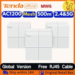 Tenda 메쉬 WiFi 라우터 MW6 AC1200 2.4G 및 5Ghz 장거리 WiFI 익스텐더 듀얼 밴드 기가비트 Wifi 증폭기 글로벌 버전