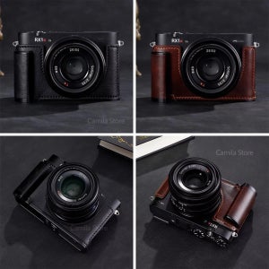수제 사진 카메라 천연 가죽 소가죽 가방 본체 박스 케이스 소니 RX1RM3 RX1R3 RX1R III 핸드 그립 보호 슬리브 베이스