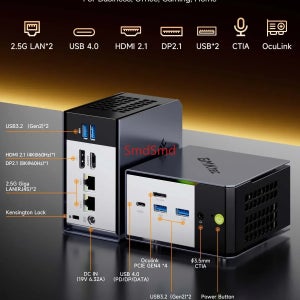 EVO-X1 Ryzen Al 9 HX 370 미니 PC 윈도우11 프로 LPDDR5X 7500MHz 64GB 2TB PCIe4.0 M.2 SSD Wifi6 BT5.2 데스크탑 게이