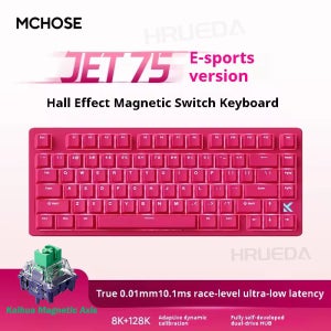 MCHOSE Jet75 기계식 키보드 마그네틱 스위치 유선 핫 스왑 가스켓 RGB 8000Hz 0.1MS RT 0.01mm 맞춤형 75% FPS 게임용 키보드