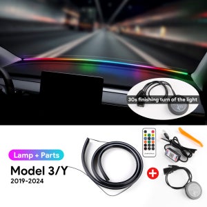 테슬라 모델 3 Y 2019-2025용 자동차 주변 조명 30초 모듈 전면 유리 LED 주변 심포니 분위기 램프