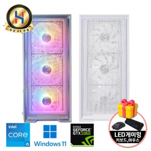 하프북기획 게이밍PC 특가할인 지포스 GTX1060 화이트감성 신품케이스 게이밍 키보드마우스 증정 윈도우11