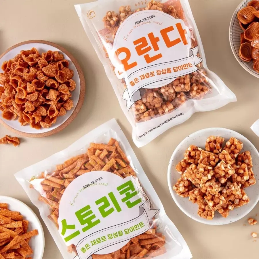 추억의 옛날 과자 오란다, 고구마형, 소라형 등 8봉 총2kg (11,430원) (무료)