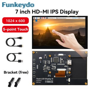 라즈베리 파이 5 7인치 IPS 터치스크린 디스플레이 LCD 모듈 1024X600 HDMI 호환 미니 PC 휴대용 모니터 RPI 3B+ 4B PS4용