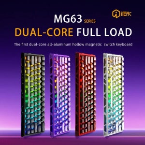 IROK MG63 듀얼코어 63% 마그네틱 스위치 게이밍 기계식 키보드 RT0.001mm 퀵 트리거 핫스왑/SOCD/유선/방수