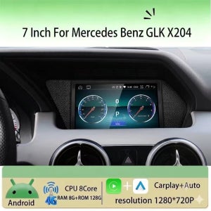 공장가 7인치 안드로이드 15 자동차 멀티미디어 비디오 플레이어 메르세데스 벤츠 GLK X204 GPS 네비게이션 카플레이 오토 블루투스