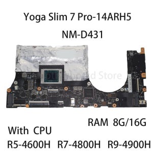 레노버 요가용 노트북 마더보드, 슬림 7 Pro-14ARH5 NM-D431, CPU R5 4600H R7 4800H R9 4900H RAM, 8G, 16G, 5B21B48659