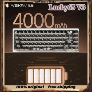 WEIKAV Lucky65 V3 무선 트라이 모드 기계식 키보드 알루미늄 합금 RGB 4000mAh 가스켓 QMK/VIA PC e스포츠 키보드