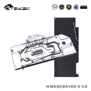 Bykski MSI 지포스 RTX 3080 3090 벤투스 3X 10G 12G OC용 워터 쿨러, 백 플레이트 포함, 풀 커버 워터 블록, N-MS3090VES-X-V2