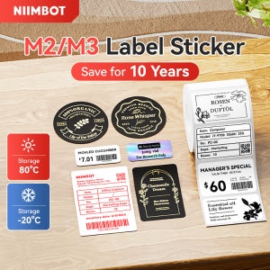 Niimbot M2 열전사 라벨 프린터 리본 자체 접착 라벨 컬러 인쇄 홈 오피스 비즈니스용 리필 테이프