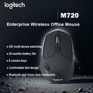 로지텍 M720 무선 블루투스 마우스 - 사무용 마우스 - 블루투스 듀얼 모드 무선 마우스